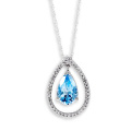 Micro Pave Setting 925 Silver Drop Sapphire Pendants Jewelry